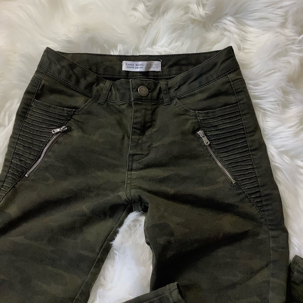ZARA Basic Z1975 Power Stretch Olive Skinny‎ Jean - Picture 7 of 12